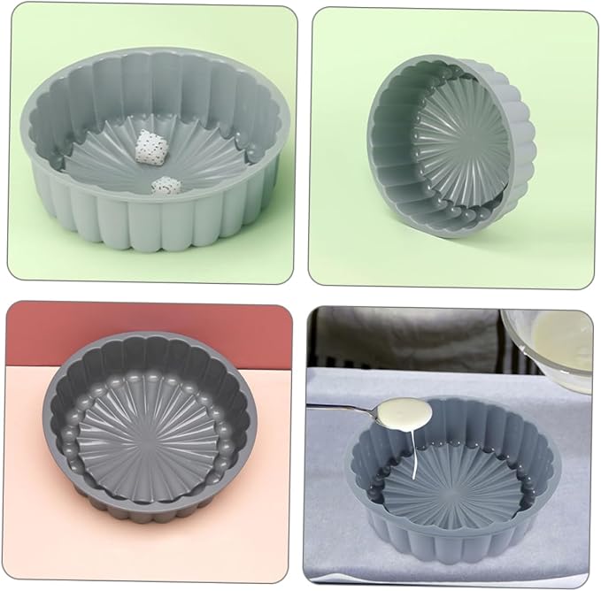 SECFOU 2pcs Food-grade Silicone Round Cake High Temperature Baking Tray for Cheesecakes Tarts and Pies Versatile Nonstick Modern Design - Image 7