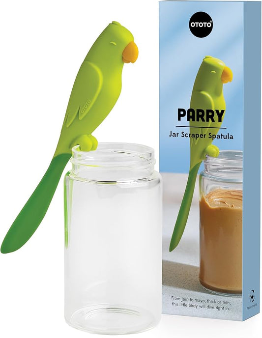 OTOTO Jar Scraper Spatula - Silicone Scraper, Cute Kitchen Accessories, Unique Fun Cooking Kitchen Gadgets for Foodies - BPA-free & 100% Food Safe (Parry) by OTOTO