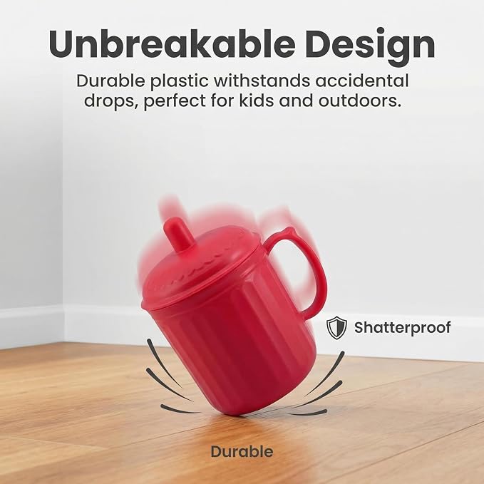 Plastic Coffee Mug with Lid (Non-Sealed) Set 6, 13-oz Cups Playful | BPA Free Reusable Food Grade PP, Unbreakable, Dishwasher Safe, Lightweight, Elderly Kid Safe, Kitchen Party Camping Outdoor - Image 8