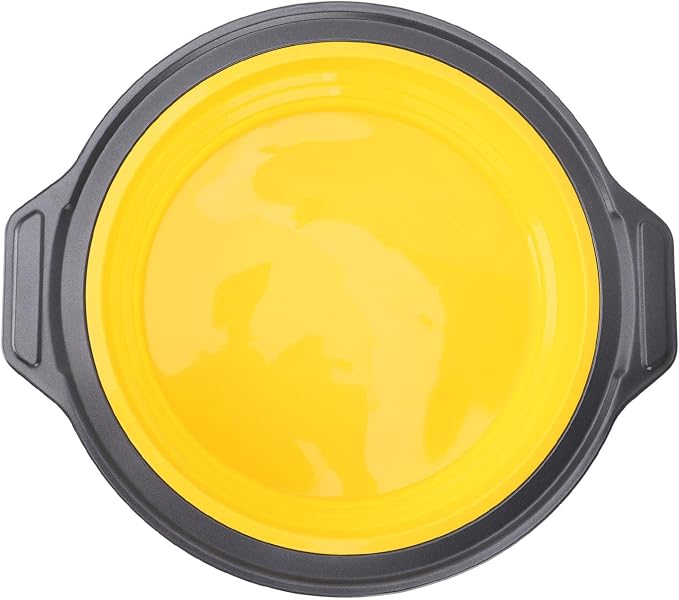 Silicone Cake Pan, Foldable Cake Pan Press Type Quick Release Heat for Layer Cake (Yellow) - Image 2