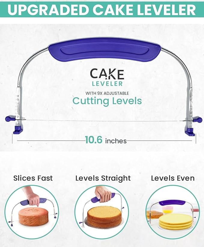 RFAQK 90 PCs Cake Decorating Kit for Beginners Includes Video Course, Booklet + Baking Supplies Gift - Cake Stand, Leveler, 24 Numbered Piping Tips, Straight & Offset Spatula, & Scraper sets