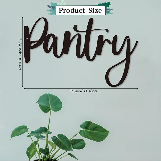 Pantry Word Sign Metal Wall Decor - 12"X7.4" Pantry Decor for Home Kitchen Restaurant Coffee Shop Store Farmhouse Wall Decor - Image 5