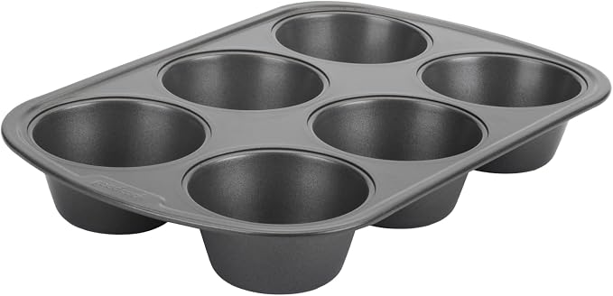 GoodCook Everyday Nonstick Steel Jumbo Texas Muffin Pan, 6-cup, Gray - Image 7