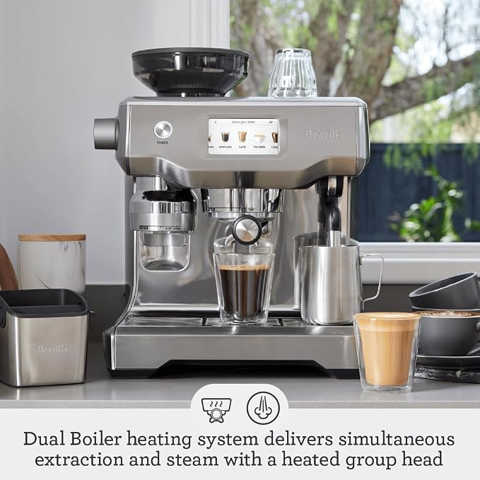 Breville BES990DBL Oracle Touch Espresso Machine, Damson Blue | Automatically brew barista-quality espresso, lattes and cappuccinos at home with this coffee maker with built-in grinder - Image 2