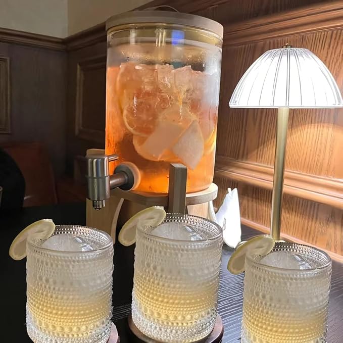 Hobnail Drinking Glasses Set of 6, 10 oz, Cocktail Glasses Vintage Glasses Drinking Set Glass Cups Mixed Drinkware Set Vintage Glassware Set for Juice, Cocktail, Whisky, Soda, Beverages. Clear - Image 4