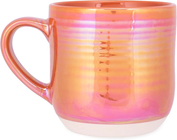 Elanze Designs Glossy Reactive Glaze Large 17 Fluid Ounce Everyday Kitchen Food Grade Ceramic Stoneware Coffee Mug Cup with Comfort Curved Handles, Set of 4, Burnt Orange - Image 2