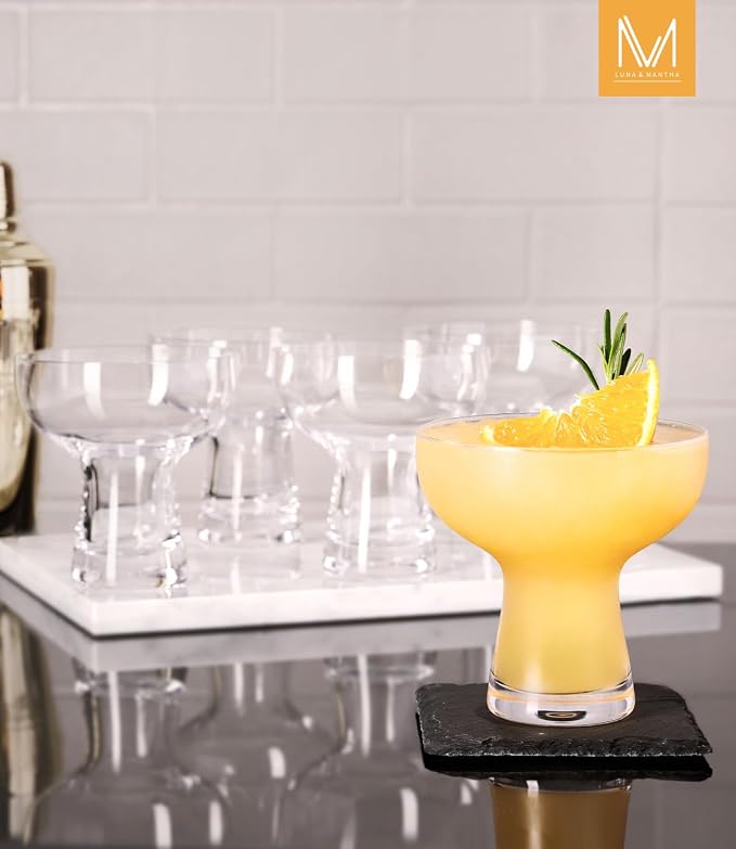 Martini Glasses Set of 4, 10oz, Coupe Cocktail Glasses for Margarita | Manhattan, Cosmopolitan, Espresso, Home Bar, Evening Parties, Birthdays, Housewarming Gift - Image 4