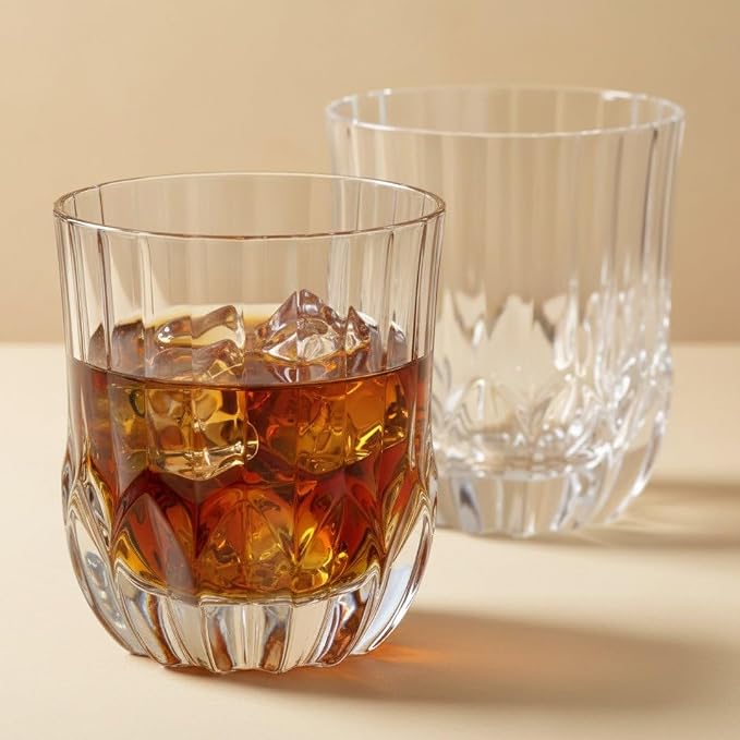 Luxury Italian Restaurant Crystal Double Rocks Glass, 2-Piece Gift Box Set - Image 4