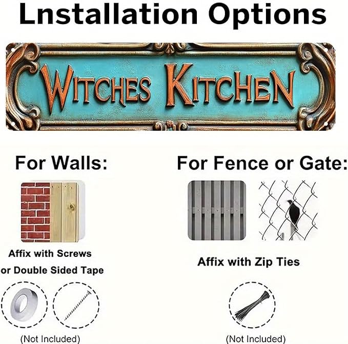 Bar Sign Bar Gifts Vintage Metal Wall Decor Sign"WITCHES KITCHEN" Street Sign Funny Man Cave Decor Accessories for Home, Bar, Bathroom, Bedroom Unique Retro Tin Signs for Outdoor 4 X 16 inches - Image 5