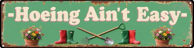 Rustic Aluminum Gardening Humor Vintage Metal Plaque Shed Green Thumb Outdoor Wall Gift Decor by Unknown