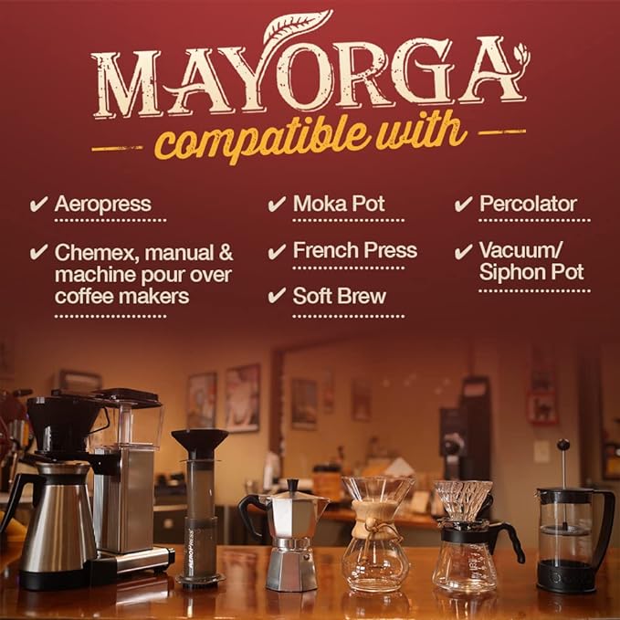 Mayorga Intense Dark Roast Coffee, 2 lb bag - Muy Macho Blend, the World's Strongest Organic Coffee - 100% Arabica Whole Coffee Beans - Bold Flavor - Specialty Grade, Non-GMO, Direct Trade