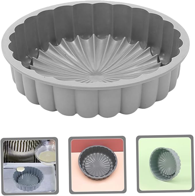 Zerodeko 2pcs Food-grade Silicone Fluted Cake Pan High-temperature Baking for Cheesecakes Tart Pies Shortcakes Elegant Design for Versatile Dessert Creation - Image 9