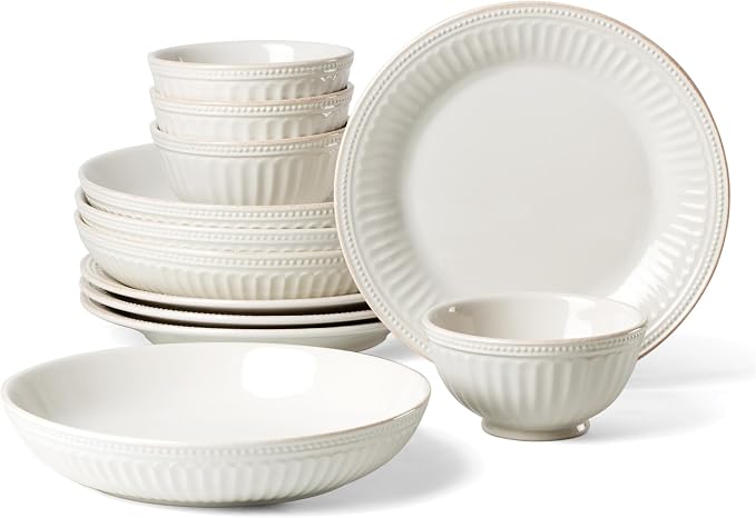 Lenox 897388 French Perle Groove 12-Piece Dinnerware Set, Service For 4 by Lenox