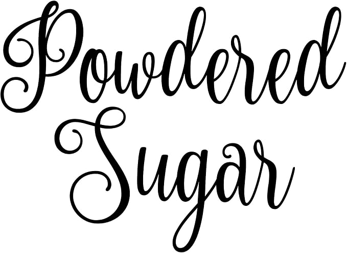 Powdered Sugar 5.5w x 4h Label | Kitchen Pantry Organization | Die Cut Vinyl Decal | Black Fancy Font (Sticker Only) by MinglewoodTrading