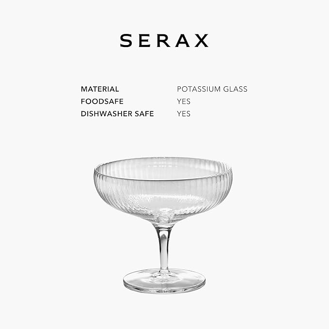 Serax Champagne Glass | Inku Glassware by Sergio Herman | 4 Coupe Glasses 15 cl | Clear Drinking Flutes Set | Transparent Luxury Copas for Dinner at Home with Wine, Wedding | Kitchen Sets - Image 9