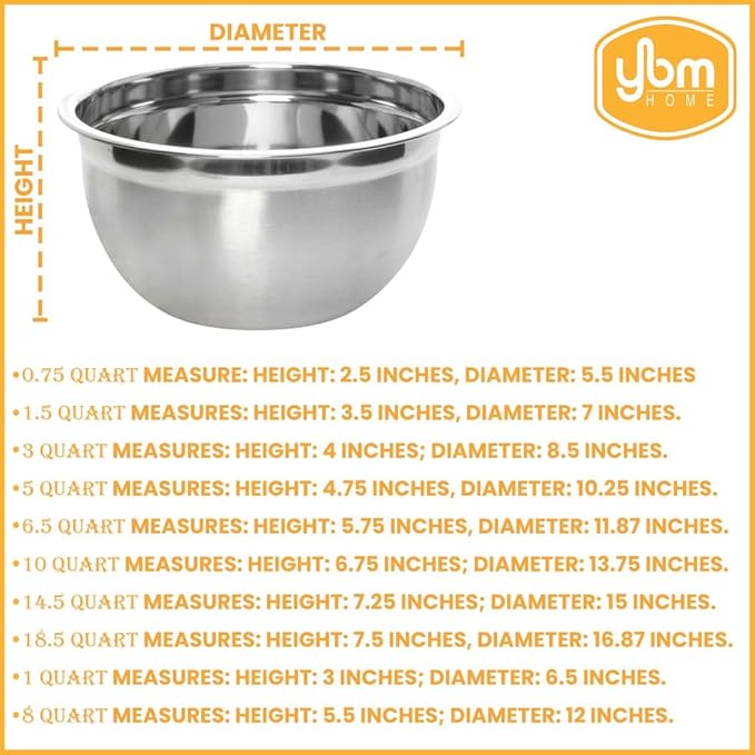 Deep Professional Quality Stainless Steel Mixing Bowl For Serving, Mixing Cooking and or Baking-14.5 Quart, 1192