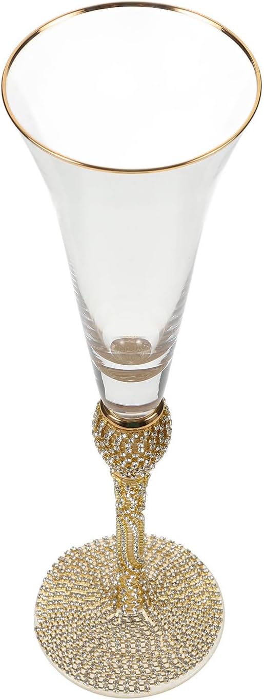 Elegant Sparkling Wine Glass Flute, Glass, Refined Party Cocktail Cup | Easy to Clean, Built to Last, Unique Design, Wedding Flutes, Cocktail Glassware by MOLUCKFU