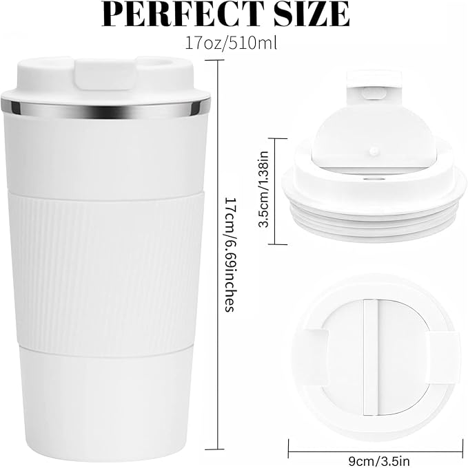 Insulated Travel Coffee Mug, Stainless Steel Coffee Cup with Leakproof Lid | Double-wall insulation keeps drinks hot or cold for hours, with a leakproof lid and portable stainless steel design - Image 3