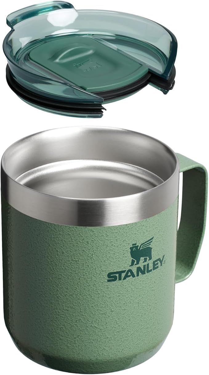 STANLEY Everyday Camp Mug 12oz | Drink Through Lid | Cup for Coffee, Tea and Drinks | Insulated Stainless Steel Coffee Mug | BPA-Free | Hammertone Green - Image 2