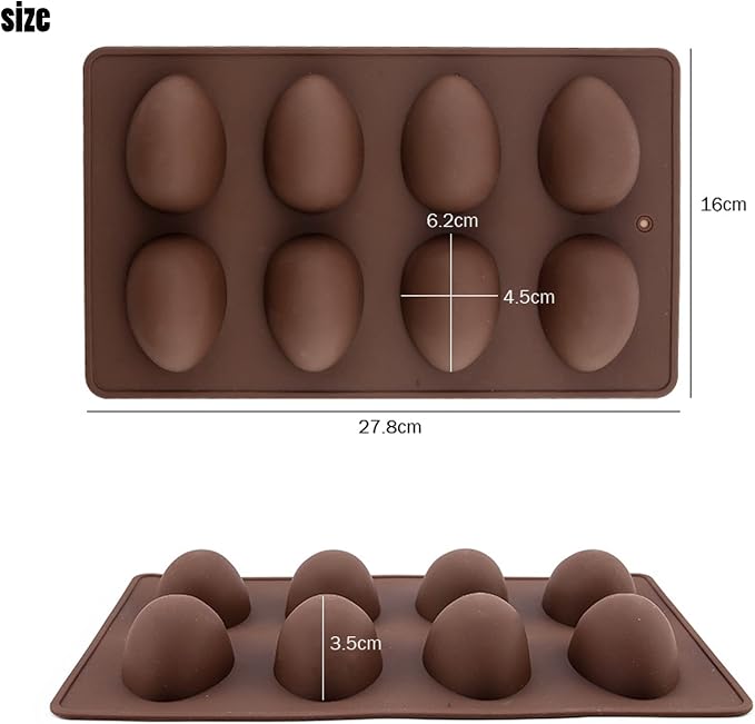 2 Pcs Silicone Egg Shaped Silicone Molds, Easter Mold Jelly Biscuits Chocolate Candy Baking Mold for Easter Theme Party Decoration - Image 2