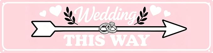 Rustic Aluminum Wedding This Way Elegant Vintage Metal Directional Plaque Ceremony Wall Decor by Unknown