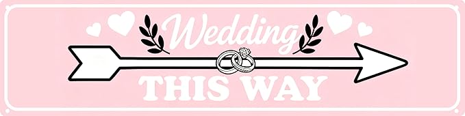 Rustic Aluminum Wedding This Way Elegant Vintage Metal Directional Plaque Ceremony Wall Decor by Unknown