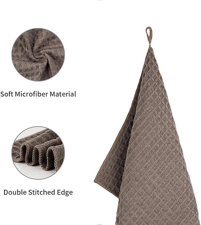 watchget 4 Pack Microfiber Espresso Barista Cleaning Towels, Light Brown | Professional 12"x12" Lint-free Rags; Highly Absorbent Cleaning Towels for Espresso Steam Wands & Coffee Bar Counters - Image 3