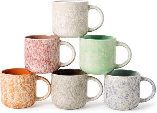 MONITO 12 OZ Coffee Mugs Set of 6, Modern Coffee Mugs Set with handle for Tea/Latte/Cappuccino/Milk/Cocoa. by MONITO
