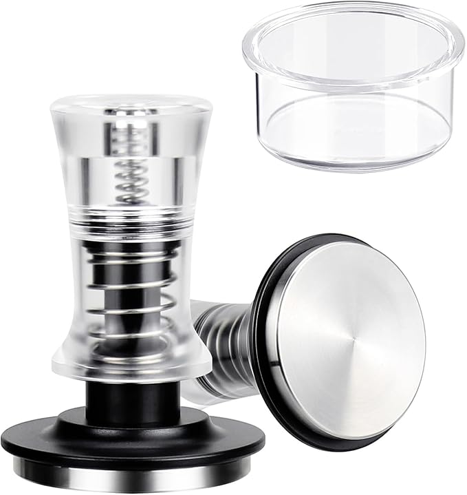 58mm Dual Spring Espresso Tamper – 30lb Calibrated Coffee Tamper with Clear Handle & Observation Bowl – Barista-Grade, Self-Leveling Design for 58mm Portafilters