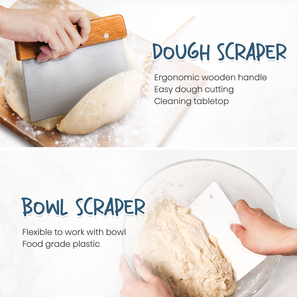 Complete Sourdough Bread Baking Kit with Banneton Basket & Starter Jar