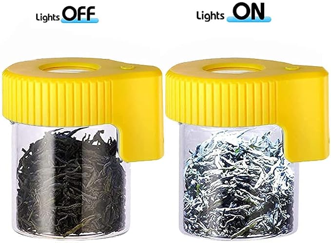 Led Transparent Glass Seal Storage Jar, Light-Up Magnifying Ornamental Glass Bottle (Yellow) - Image 2