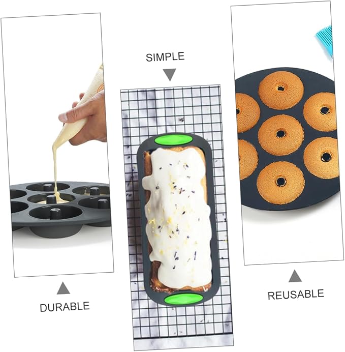COLLBATH Quality Silicone Cake Mold Set Baking Pans for Baking Cake Pans Sets Grey - Image 5