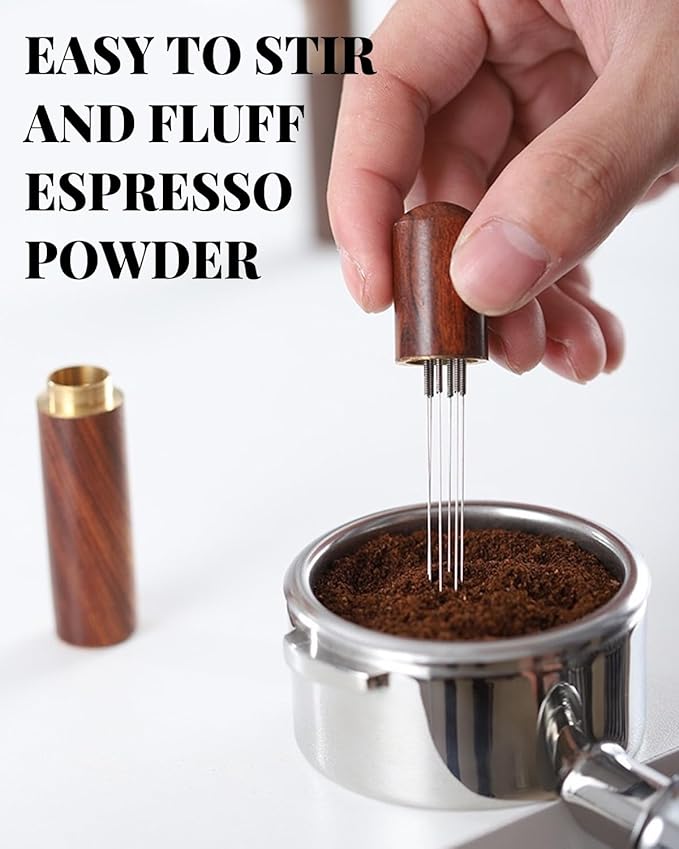51mm Espresso Accessories Kit, Coffee Distributor and Tamper Leveler, WDT Tool and Dosing Funnel Set, Puck Screen & Tamper Mat,Fits 51 mm Espresso Machines and Portafilters