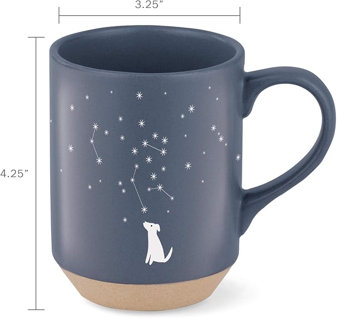 Fringe Studio Celestial Dog Stoneware Mug, 12 fl oz, Navy, 429017 - Image 4