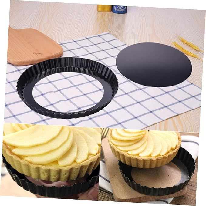 SOLUSTRE 1set Tart Molds for Home Kitchen for Bread Pizza Cakes and Desserts Made of High Grade 2pcs - Image 9