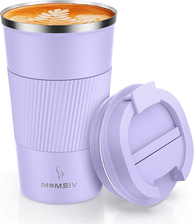 MOMSIV 17oz Travel Coffee Mug, Insulated Coffee Cup with Leakproof Lid | 6-Hour Heat Retention, 360°Leak proof, Vacuum Stainless Steel Double Walled, BPA-free, Reusable And To Go Coffee Mug by MOMSIV