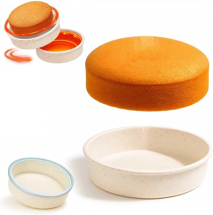 SJ 10 Inch Silicone Round Cake Pan with Metal Reinforced Frame 1Pack, Nonstick Silicone Cake Mold for Baking Suitable for Making Layers, Cheese & Chocolate Cakes