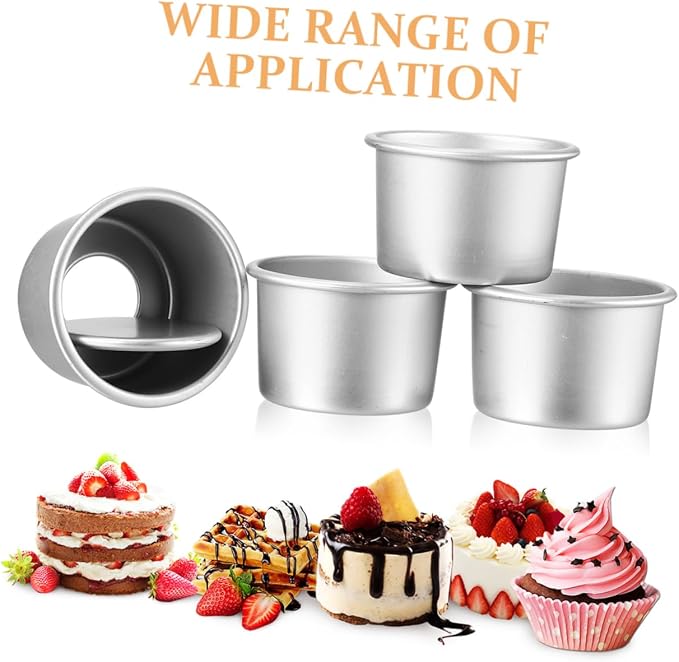 5Pcs Nonstick Round Aluminum Alloy Cake Pans with Removable Bottom for Baking Even Heating Cake Molds for Cakes and Desserts Easy to and Practical Bakeware - Image 7