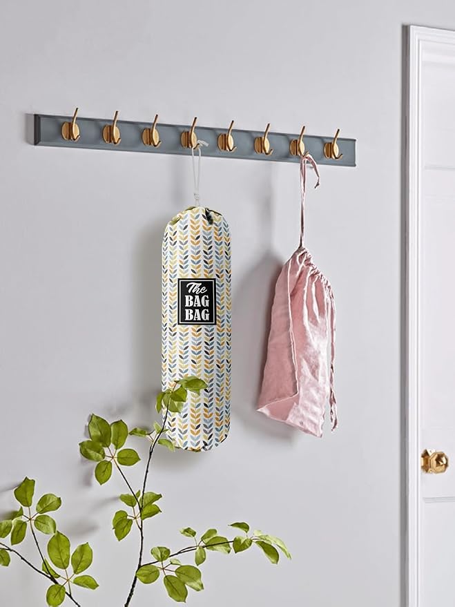 E-1 Leafage Grocery Bag Holder & Organizer - Wall Mount Plastic Bags Storage Container Dispenser - Kitchen Gifts For Women, Family & Friends - Image 5