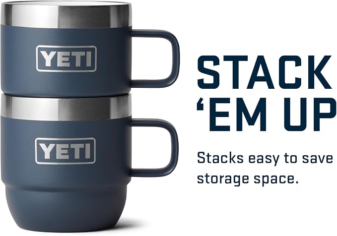 YETI Rambler 6 oz Stackable Mug, Stainless Steel, Vacuum Insulated Espresso/Coffee Mug, 2 Pack - Image 6