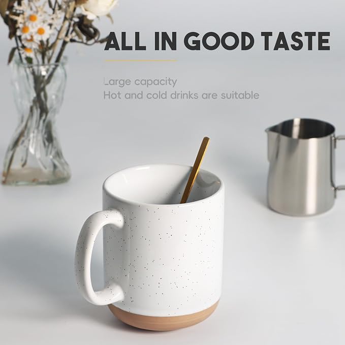harebe 20 OZ Large Coffee Mug, Ceramic Tea Cup for Office and Home, Big Capacity with Handle, Microwave & Dishwasher Safe Cups for Men Women Mug Lovers, White - Image 4