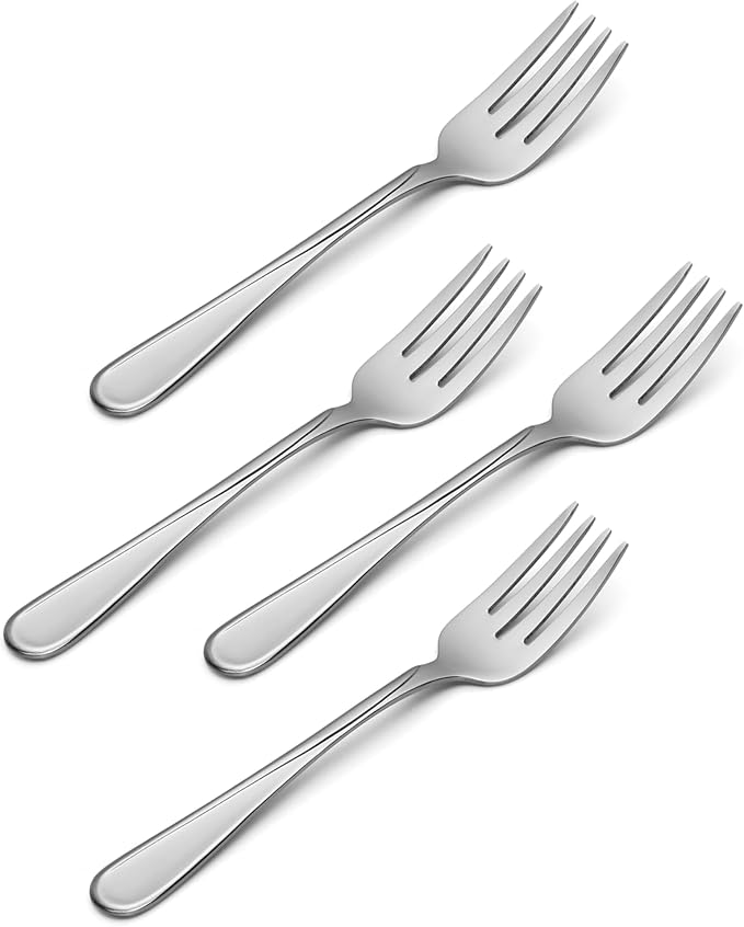 Oneida Flight Salad Forks Silverware Set for 4, Flatware | Mirror finish | 6.65 inch length | dishwasher safe, cutlery set, utensil set, rust resistant, wedding silverware - Image 2
