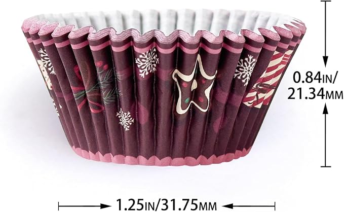 qiqee Christmas Standard Cupcake Liners Cupcake Cups 300-Count Food Grade Gradient 6 Design Christmas Gingerbread Man Cupcake Papers Baking Cups Cupcake Wrappers(Standard Size) - Image 5