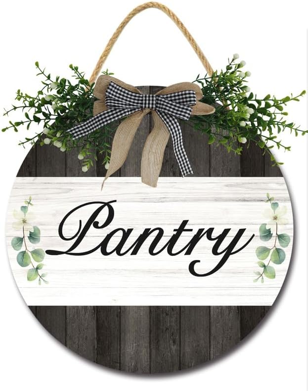 Bidesign Pantry Sign Wall Decor For Door Farmhouse Rustic Hanging Wooden Pantry Room Wall Art Sign For Home Kitchen Pantry Cabinet Decor Kitchen Decorations, 12inches by Bidesign