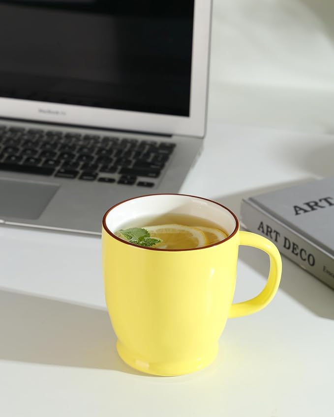 Yellow Coffee Mug, 16.5oz Large Tea Cup with Big Handle, Ceramic Microwave Coffee Mug, Coffee Cup Gifts for Women, Friend, Birthday, Christmas, Celebrate - Image 6