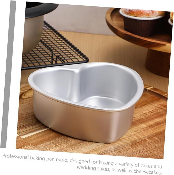 2pcs Heart Shaped Cake Pan Detachable Bottom Baking Molds for Homemade Cakes Aluminum Alloy Baking Trays for Birthdays and Special Occasions - Image 2