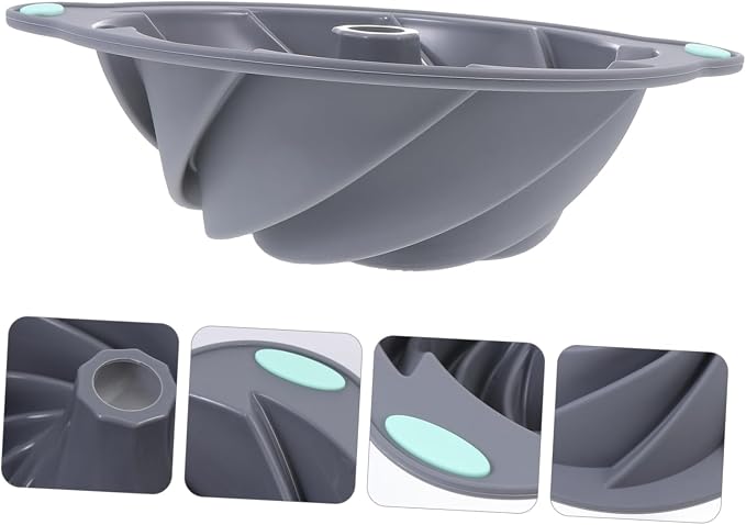 1pc Light Grey Silicone Chiffon Cake Mold Non-stick Baking Tool for Home Use Dishwasher Safe Easy to Demould for Microwave Oven Baking - Image 7