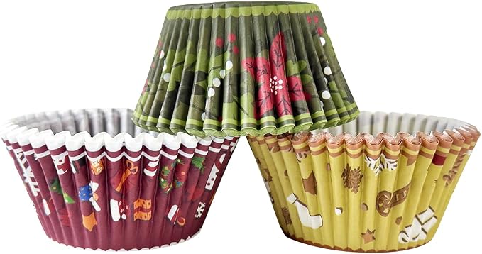 qiqee Christmas Standard Cupcake Liners Cupcake Cups 300-Count Food Grade Gradient 6 Design Christmas Gingerbread Man Cupcake Papers Baking Cups Cupcake Wrappers(Standard Size) - Image 7