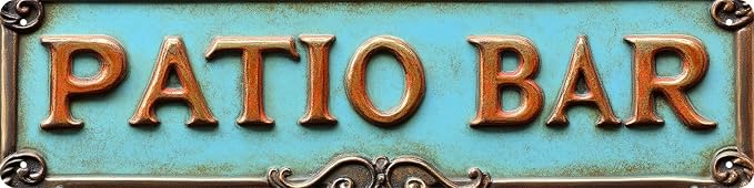 Bar Sign Bar Gifts Vintage Metal Wall Decor Sign"PATIO BAR" Street Sign Funny Man Cave Decor Accessories for Home, Bar, Bathroom, Bedroom Unique Retro Tin Signs for Outdoor 4 X 16 inches by Unknown