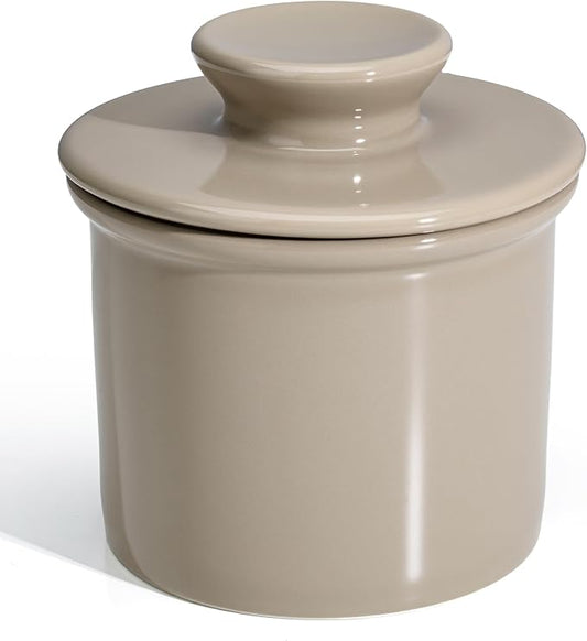 Sweese Counter with Water Line for Fresh Spreadable Butter - French Butter Keeper with Lid - Housewarming Gift For The One Who Has It All - Latte Brown by Sweese
